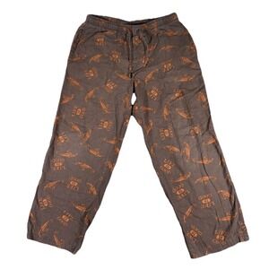 Life Is Good Sleep Brown Fish Lure Print Pants Cotton Pajamas Size Xlarge‎ Light